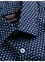 Ombre Men's fine pattern SLIM FIT shirt - navy blue