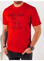 Dstreet Originální červené tričko s jedinečným potiskem