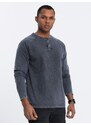 Ombre Clothing Nadčasové tmavě modré bavlněné tričko V2 LSWL-001