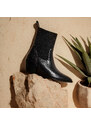 Dámské kožené kovbojské boty s elastickou vsadkou Wittchen, černá, přírodní kůže