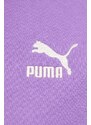 Bavlněná mikina Puma BETTER CLASSIC dámská, fialová barva, s kapucí, s aplikací, 624227
