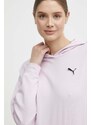 Bavlněná mikina Puma BETTER ESSENTIALS dámská, fialová barva, s kapucí, hladká, 675988