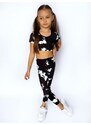 By Mini - butik SPLASH crop top + legíny black/white