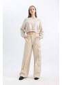 DEFACTO Wide Leg Cargo Gabardine Trousers