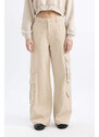 DEFACTO Wide Leg Cargo Gabardine Trousers