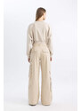 DEFACTO Wide Leg Cargo Gabardine Trousers