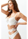 Trendyol Bridal White Brode Lace Detailed Covered Knitted Bra