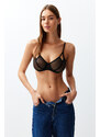 Trendyol Black Tulle Capless T-Shirt Bra Knitted Bra