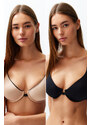 Trendyol Black-Skin Polyamide Double-Sided Wearable Covered Knitted Bra