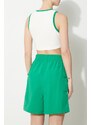 Kraťasy adidas Originals 3S Cargo Shorts dámské, zelená barva, s aplikací, high waist, JH1073