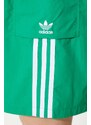 Kraťasy adidas Originals 3S Cargo Shorts dámské, zelená barva, s aplikací, high waist, JH1073