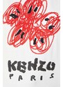 Bavlněné tričko Kenzo Drawn Varsity Loose Tee bílá barva, FE52TS1024SG.02