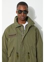 Kabát Human Made Fishtail Coat pánský, zelená barva, přechodný, HM27JK002