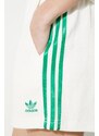 Kraťasy adidas Originals Resort Short dámské, béžová barva, s aplikací, high waist, JH0617