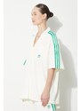 Košile adidas Originals Resort Shirt dámská, béžová barva, relaxed, s klasickým límcem, JH0614