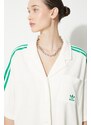 Košile adidas Originals Resort Shirt dámská, béžová barva, relaxed, s klasickým límcem, JH0614