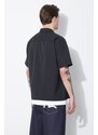Bavlněná košile Neil Barrett Loose Double Layer Short Sleeve Shirt černá barva, regular, s klasickým límcem, MY60218C-Y051-524N