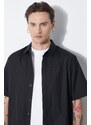 Bavlněná košile Neil Barrett Loose Double Layer Short Sleeve Shirt černá barva, regular, s klasickým límcem, MY60218C-Y051-524N