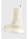 Boty s gumou Rick Owens Woven Boots Beatle Abstract dámské, béžová barva, na platformě, DS01D1846.NDK.211