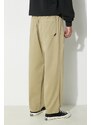 Bavlněné kalhoty Gramicci Loose Tapered Ridge Pant zelená barva, jednoduché, G114.OGT