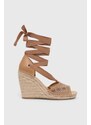 Espadrilky Guess DIANDRA dámské, hnědá barva, na klínku, FLGDIR FAL04