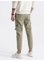 Ombre Clothing Trendy khaki jogger kalhoty V1 PAJO-0125