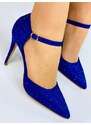 Webmoda Dámské královsky modré sandály s kamínky Luxia