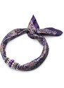 Bijoux Me Šátek s bižuterií Letuška - tmavě fialový s potiskem