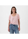 Dámské tričko GAP Shortsleeve Linen Blend Scoop Tee Light Peony