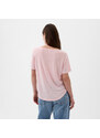 Dámské tričko GAP Shortsleeve Linen Blend Scoop Tee Light Peony