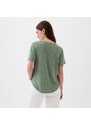 Dámské tričko GAP Shortsleeve Linen Blend Scoop Tee Laurel Wreath Green 17-6