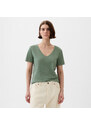 Dámské tričko GAP V-Neck Tee Laurel Wreath Green 17-6