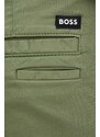 Kalhoty BOSS pánské, zelená barva, přiléhavé, 50505392