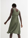 bonprix Úpletové šaty s výstřihem do V Zelená