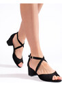 GOODIN Women's black low-heeled sandals