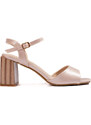GOODIN Women's elegant beige sandals with a heel
