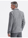 Ombre Men's REGULAR cut jacket with linen - graphite