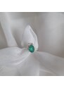 Klenoty Amber Luxusní stříbrný prsten se zeleným onyxem a topazy Bohyně