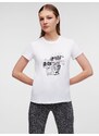 Bílé dámské tričko KARL LAGERFELD Ikonik 2.0 - Dámské