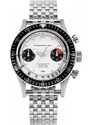 Stříbrné pánské hodinky Nivada Grenchen s ocelovým páskem White Panda 86010WM11 38MM Manual