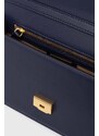 Kožená kabelka Lauren Ralph Lauren tmavomodrá barva