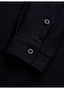 Ombre Clothing Pánská pletená košile s dlouhým rukávem - černá V4 K540