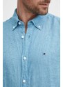Lněná košile Tommy Hilfiger regular, s límečkem button-down, MW0MW34602