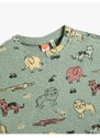 Koton T-Shirt Short Sleeve Crew Neck Textured Printed Cotton