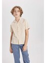 DEFACTO Boy Oversize Fit Polo Neck Waffle Shirt