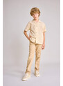 DEFACTO Boy Oversize Fit Polo Neck Waffle Shirt