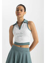 DEFACTO Crop Top Polo Collar Sleeveless Undershirt