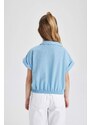 DEFACTO Girl Cotton Short Sleeve Crop Shirt