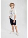 DEFACTO Boy Oversize Fit Crew Neck Printed T-Shirt