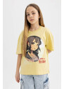 DEFACTO Girl Oversize Fit Printed Short Sleeve T-Shirt